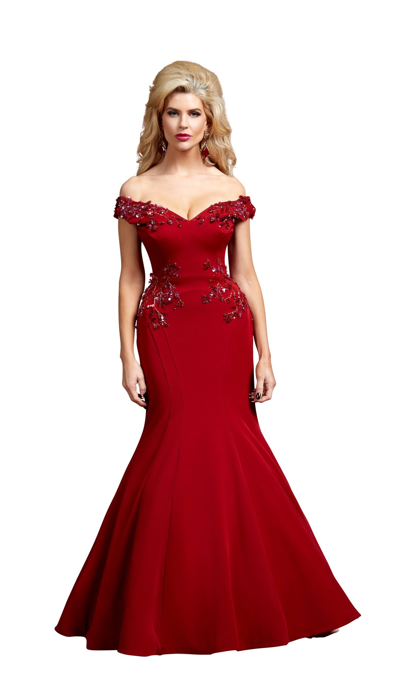 Camellia Evening Dress Gown | Red |